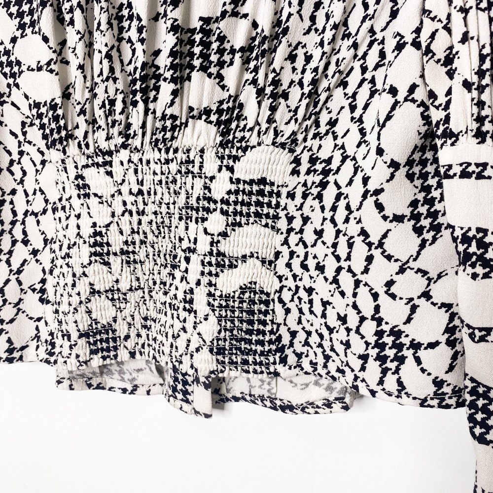 Free People Black and White Snakeskin Pattern Sweet On You Blouse - Picture 9 of 9